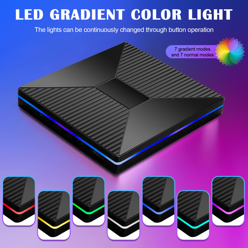 Seven-In-One DVD Burner extern USB pentru laptop, unitate optică externă, arzător de discuri multifuncțional 2A2C