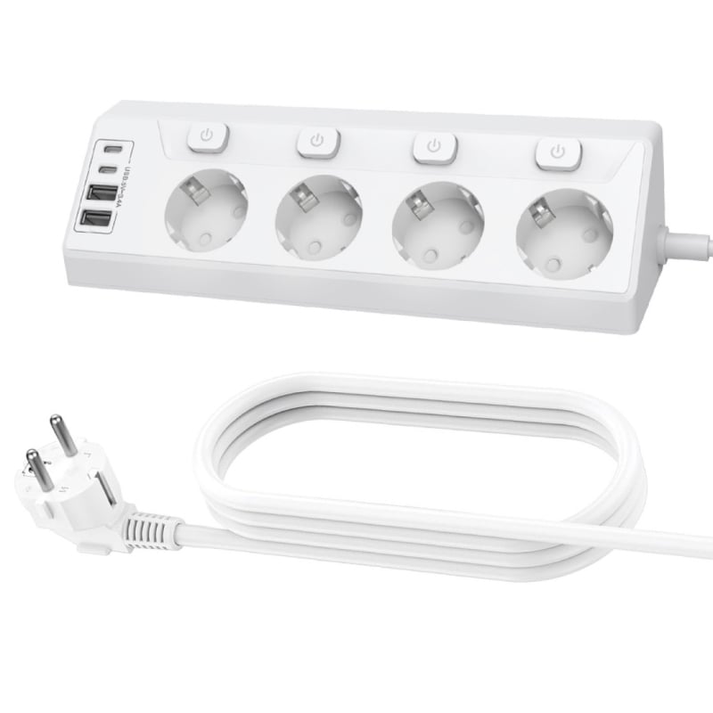 Европейски стандартен USB щепсел за независим превключвател, домакински интелигентен контакт, 4-дупков, високоенергиен, трансграничен, европейски щепсел-ъглов