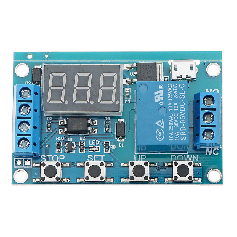 Viens releja moduļa aizkavēšanas izslēgšanas atvienošanas sprūda aizkavēšanas cikla laika ķēdes slēdzis ar USB