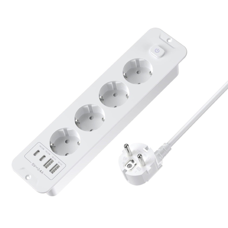 Eiropas standarta kontaktligzda, Eiropas standarta strāvas pagarinātājs, korejiešu, vācu, franču kontaktligzdas, USB kontaktligzda ar slēdzi, 2 m kontaktligzdas