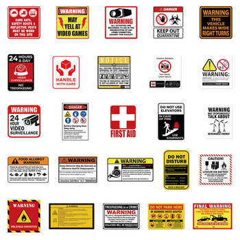 75 αυτοκόλλητα προειδοποίησης στα αγγλικά για σημειωματάρια, βαλίτσες αποσκευών, γκράφιτι μοτοσικλέτας, χονδρική χωρίς κόλλα