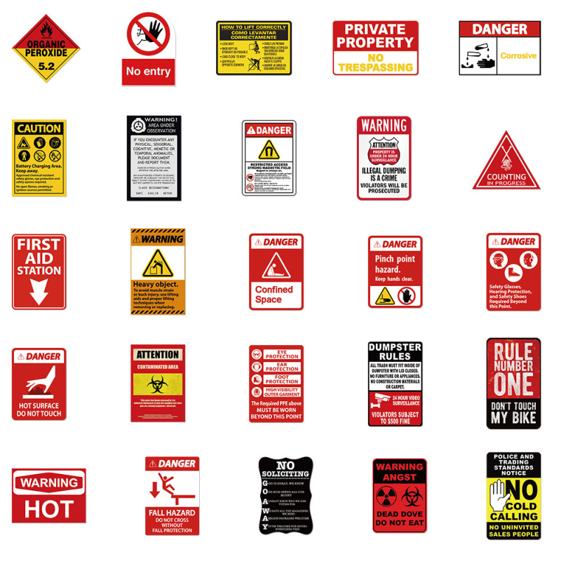 75 ingliskeelset hoiatuskleebist märkmiku pagasikäru mootorratta graffiti jaoks ilma liimita, hulgimüük