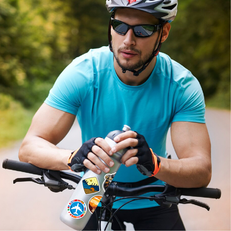 Határokon átnyúló 100 utazási látványosság matrica, kalandos táj, kültéri gurulós tok, autó, robogó, poggyász matricák