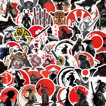 50 retro Jianghu lovagias Bushido kézi számla anyag matricák írószer poggyászjegyzetek vízálló matricák nagykereskedelem