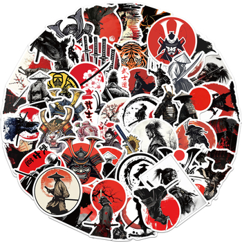 50 retro Jianghu lovagias Bushido kézi számla anyag matricák írószer poggyászjegyzetek vízálló matricák nagykereskedelem