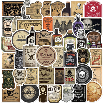 50 listova/set vintage triler naljepnica s personaliziranim motivima, ukras, DIY bilježnica, čaša za vodu, skateboard, grafiti, vodootporne naljepnice