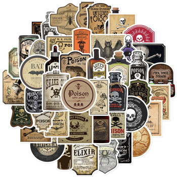 50 φύλλα/σετ με vintage αυτοκόλλητα thriller potion, διακόσμηση, σημειωματάριο, ποτήρι νερού, skateboard, γκράφιτι, αδιάβροχα αυτοκόλλητα