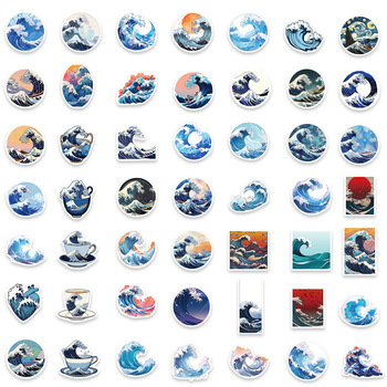 50 lehte/komplekt Jaapani stiilis ukiyo-e laine veelaine personaalsed loomingulised kleebised telefoniümbris kitarri grafiti kleebised