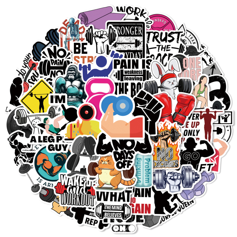 50 αυτοκόλλητα γκράφιτι για κίνητρα γυμναστικής, φορητό υπολογιστή, βιβλίο λογαριασμού, κέλυφος κινητού τηλεφώνου, θερμός, ποτήρι, διασυνοριακά διακοσμητικά αυτοκόλλητα