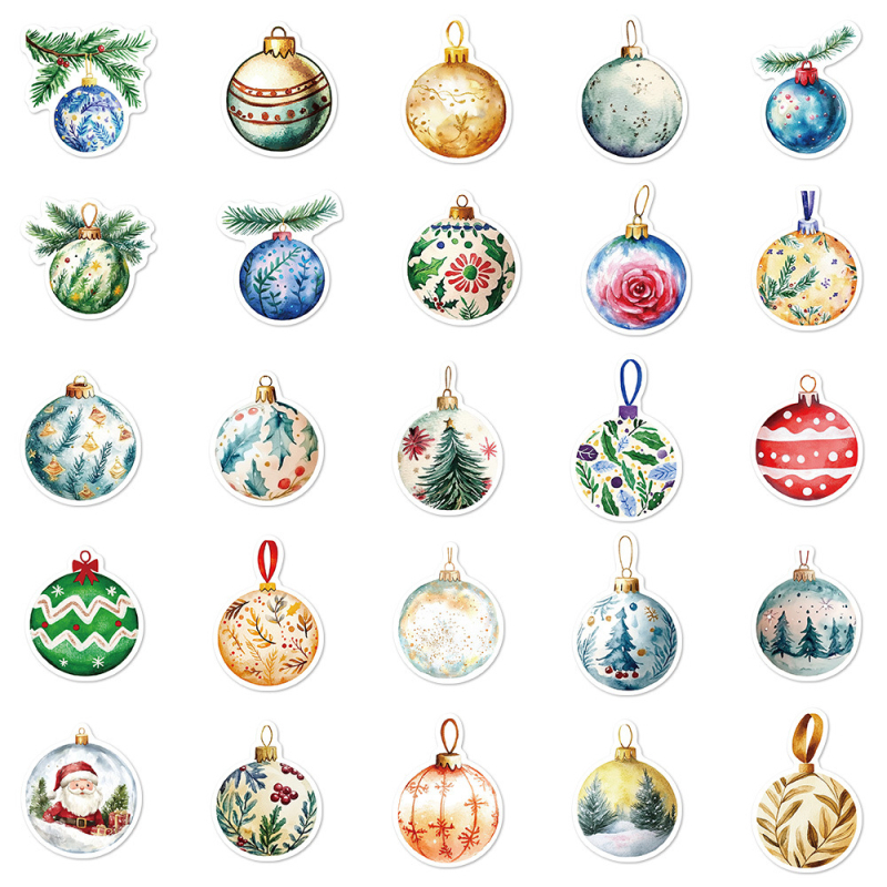56 retro jõulupalli graffiti kleebist, kunstimustri kaunistus, käsipagasi märkmik, veekindlad kleebised