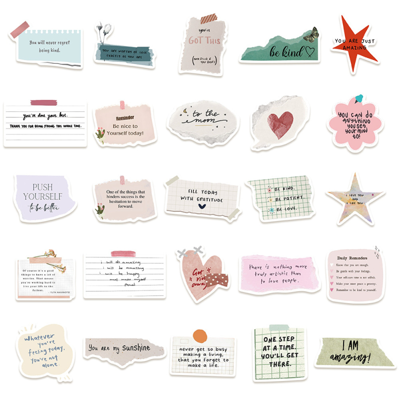 50 kuldse tekstiga lauset, värvilised sülearvuti käsipagasi kleebised, isetehtud dekoratiivsed veekindlad kleebised