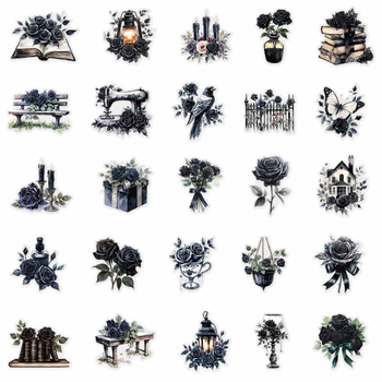 50 db sötét rózsaszín matrica, bőröndkönyv, Diablo sorozatú dekoratív anyagmatricák