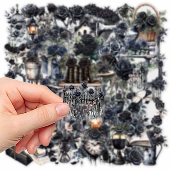 50 db sötét rózsaszín matrica, bőröndkönyv, Diablo sorozatú dekoratív anyagmatricák