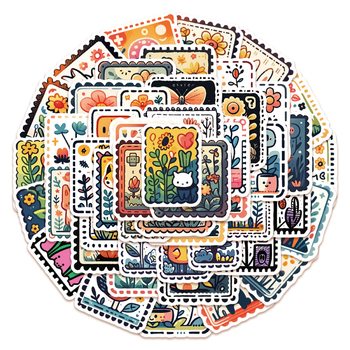 50 templikleebist sülearvuti pagasile, telefonikotile, käekotile, iPadile, veeklaasile, dekoratiivsetele veekindlatele kleebistele