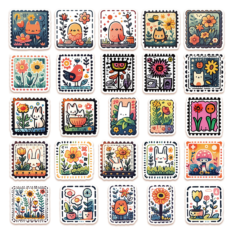 50 templikleebist sülearvuti pagasile, telefonikotile, käekotile, iPadile, veeklaasile, dekoratiivsetele veekindlatele kleebistele