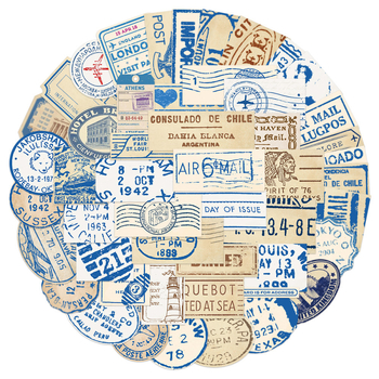 50 db utazási jegy szelvény matrica laptop kézikönyv mobiltelefon tok dekoráció vízálló határokon átnyúló diy matricák