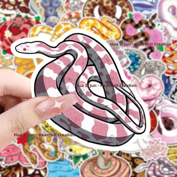 50 πολύχρωμα αυτοκόλλητα φιδιού με δώδεκα ζωδιακά αστέρια, διακοσμητικά αυτοκόλλητα χειρός με φίδι και κάρτα, αδιάβροχα αυτοκόλλητα για σημειωματάριο και τηλέφωνο