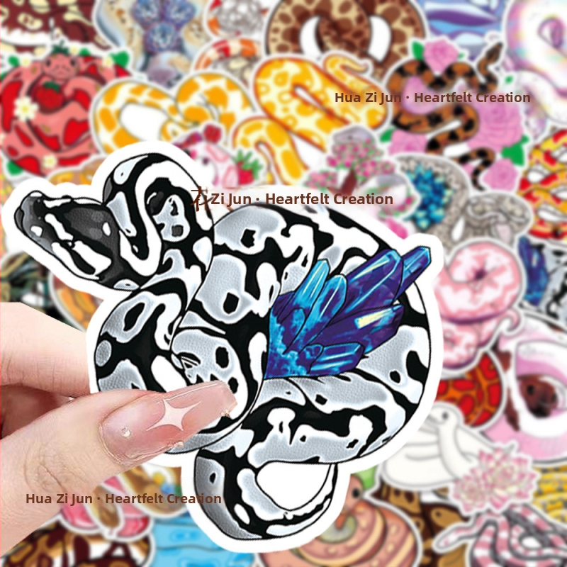 50 farebných nálepiek s hadom, dvanásť zverokruhu, kreslený film, had, dekoratívne puzdro na telefón s účtom, zápisník, vodotesné nálepky