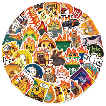 50 This is Fine Meme Graffiti kleebist, kitarri kleebist, sülearvuti kleebist, isetegemise veekindlat kleebist, piiriülest kleebist