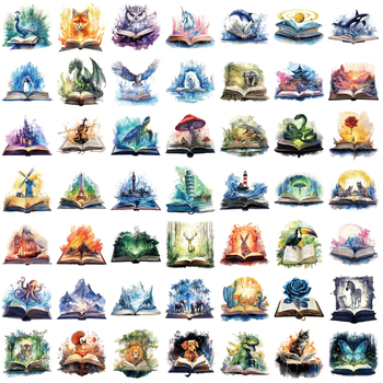 50 rajzfilm varázskönyv graffiti matrica személyre szabott dekoratív gitár laptop bőrönd barkács vízálló matricák