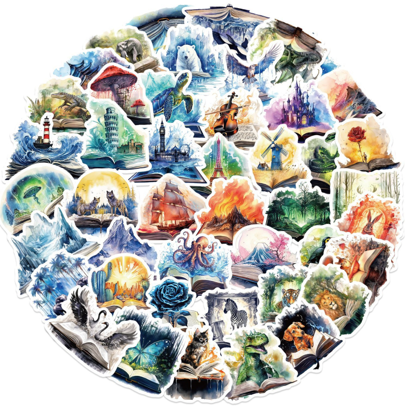 50 rajzfilm varázskönyv graffiti matrica személyre szabott dekoratív gitár laptop bőrönd barkács vízálló matricák