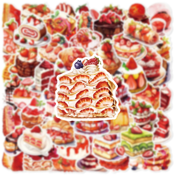 50 db epres torta desszert graffiti matrica, vizespohár, uzsonnásdoboz, hűtőszekrény, torta jegyzetfüzet, dekoratív vízálló matricák