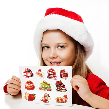 50 db epres torta desszert graffiti matrica, vizespohár, uzsonnásdoboz, hűtőszekrény, torta jegyzetfüzet, dekoratív vízálló matricák