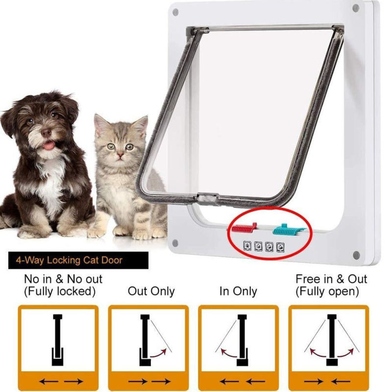 Vânzări directe din fabrică pentru animale de companie, ușă pentru pisici, pisică și câine, intrare și ieșire cu două sensuri, orificiu pentru ușă din lemn, ecran pentru fereastră, sticlă acrilică, casă pentru pisici