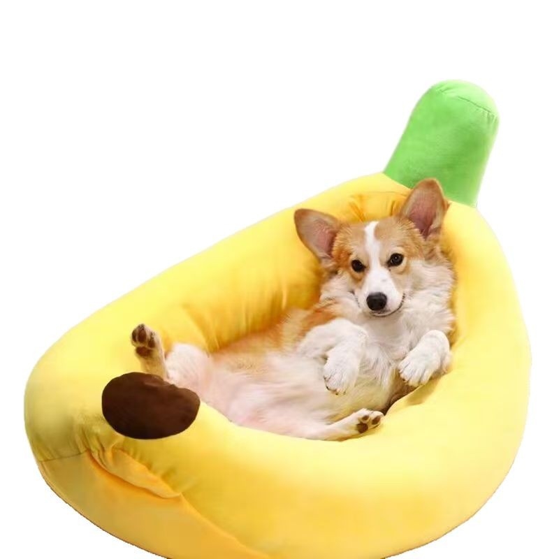 Banánhajó fészek nagy téli aranyos macska cica kis kanapéágy négy évszak univerzális kennelpárna meleg kisállat fészek