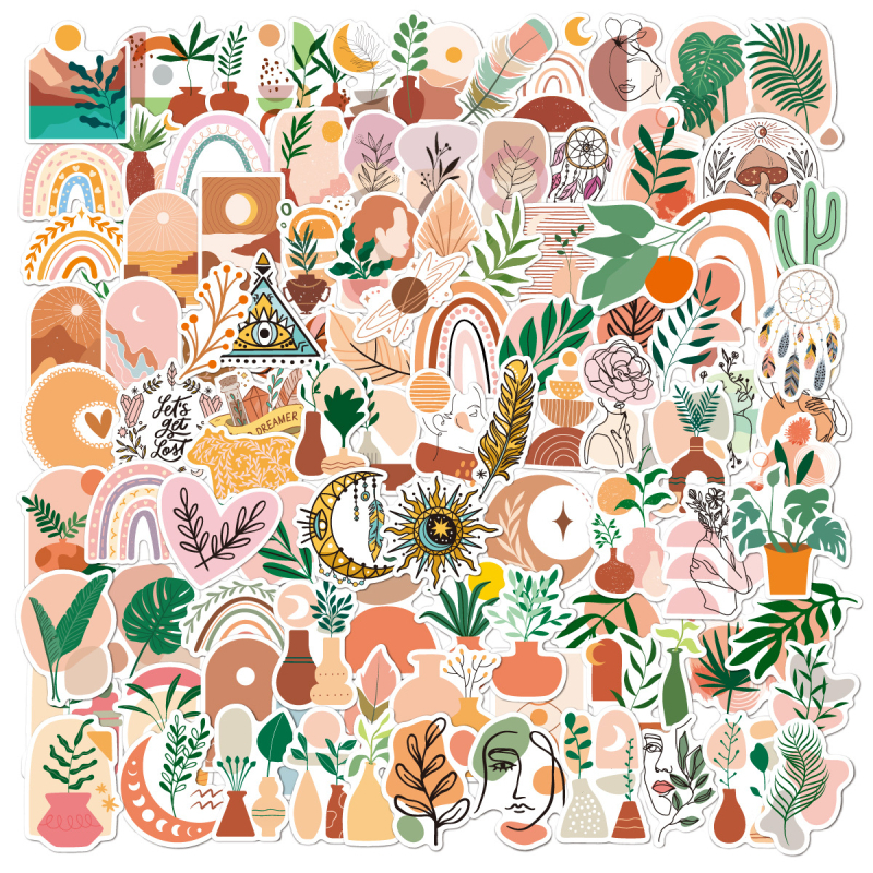 Piiriülesed 100 boheemlaslikku kleebist, väikesed värsked graffiti kohvrid, rula, külaliskunsti kleebised