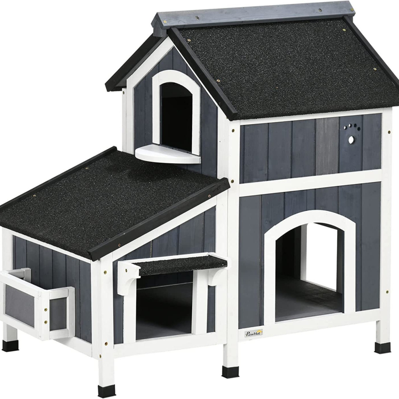 Macskaház Macskavilla Tömörfa Luxus Kültéri Otthoni Macskaketrec Macskaház Extra Nagy Tér Macskaház Többrétegű Macskafészek Játszótér