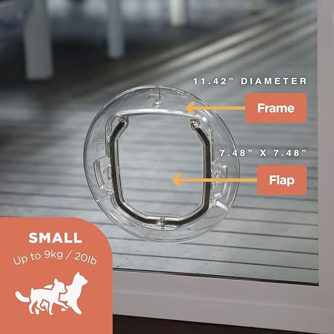 Кръгла ограда за домашни любимци, дупка за котка, врата за куче, прозрачна пластмасова врата за кучета, дупка за врата за кучета, кръгла врата за свободен достъп за котки