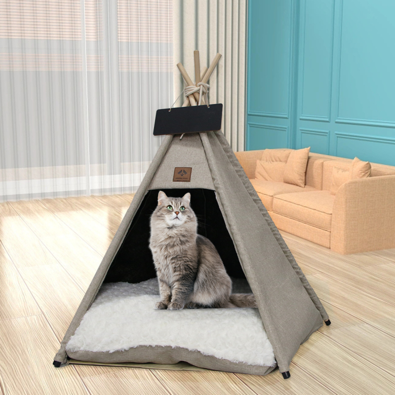 Kela kisállat sátor levehető és mosható, Mat pentagramos indiai macska- és kutyafészekkel