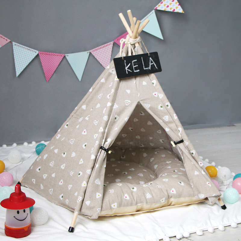 Colla lemmikloomatelk, hallid silmad, keskmise ja väikese suurusega koerakennel, kassipesa, linasest kangast, puidust lemmikloomapesa