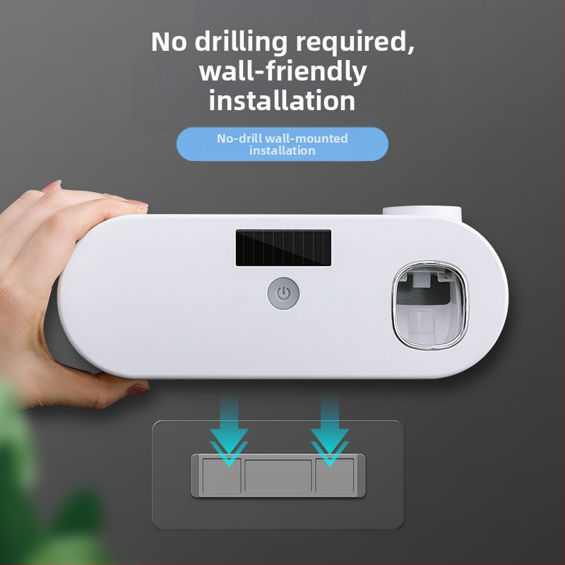 Inteligentný držiak na zubnú kefku s UV sterilizáciou do kúpeľne s automatickým odšťavovačom zubnej pasty bez dierovača, nástenná umývacia súprava