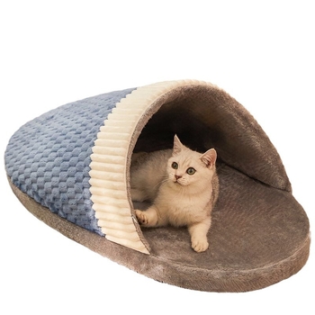 Παντόφλες για κατοικίδια σε διασυνοριακό επίπεδο, ζεστό χειμώνα για σκύλους, φωλιά γάτας, μεσαίου και μικρού μεγέθους, ημικλειστή φωλιά γάτας για τέσσερις εποχές, Universal