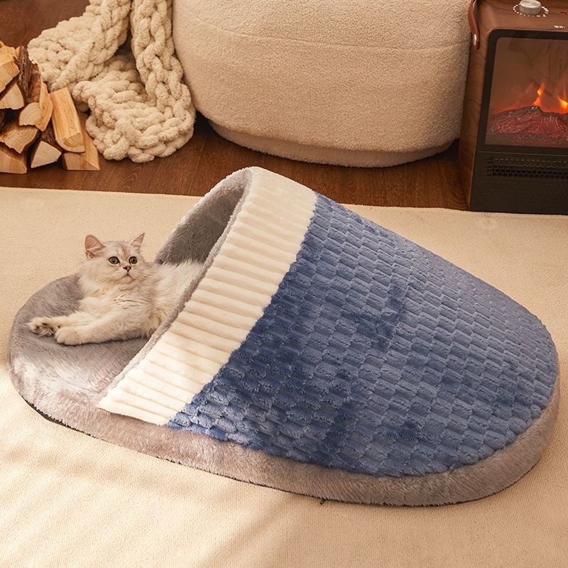 Határokon átnyúló kisállat-kellékek papucs kutya macska fészek téli meleg közepes és kis kutyakennel félig zárt macskafészek négy évszak univerzális