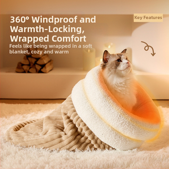 Υπνόσακος για γάτες, χειμερινό ζεστό κλειστό τούνελ, χειμερινό κρεβάτι γάτας, είδη κατοικίδιων, χαλάκι φωλιάς γατάκι, χαλάκι γάτας