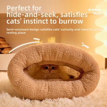 Υπνόσακος για γάτες, χειμερινό ζεστό κλειστό τούνελ, χειμερινό κρεβάτι γάτας, είδη κατοικίδιων, χαλάκι φωλιάς γατάκι, χαλάκι γάτας
