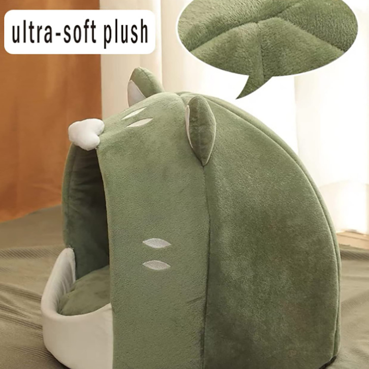 Aranyos Barlang Macskafekhely Függő Játékkal Nyugtató Kockás Puha Macskaház Hordozható Nem Deformálódó Kisállat Fészek