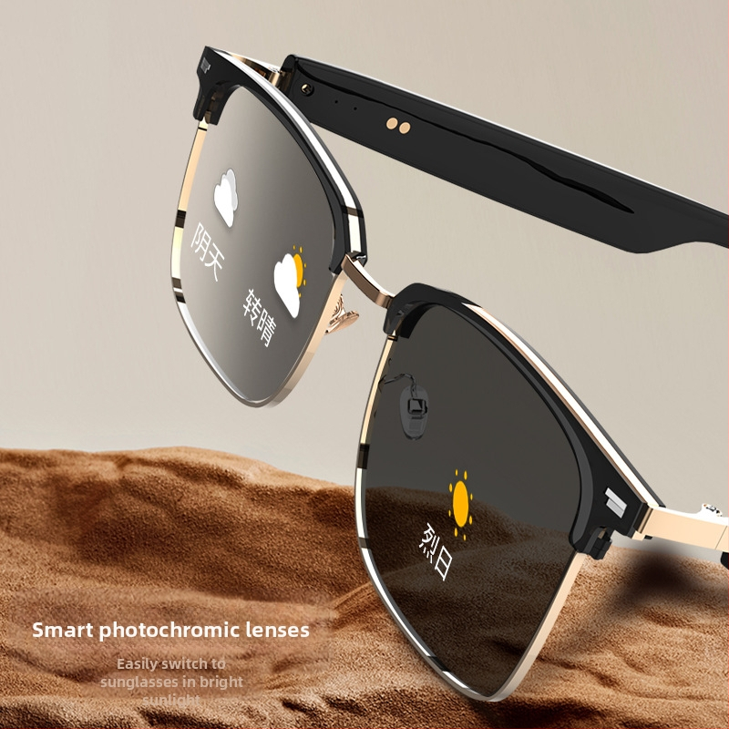 Нови трансгранични интелигентни аудио очила GS13 с Bluetooth, променящи цвета си, анти-ултравиолетови очила за музикални разговори и навигация