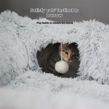 Ορθογώνια σήραγγα γάτας Amazon Νέο πτυσσόμενο κρεβάτι γάτας Ημι-κλειστό ζεστό βελούδινο κρεβάτι κατοικίδιων για το φθινόπωρο και τον χειμώνα