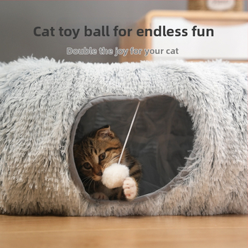 Ορθογώνια σήραγγα γάτας Amazon Νέο πτυσσόμενο κρεβάτι γάτας Ημι-κλειστό ζεστό βελούδινο κρεβάτι κατοικίδιων για το φθινόπωρο και τον χειμώνα