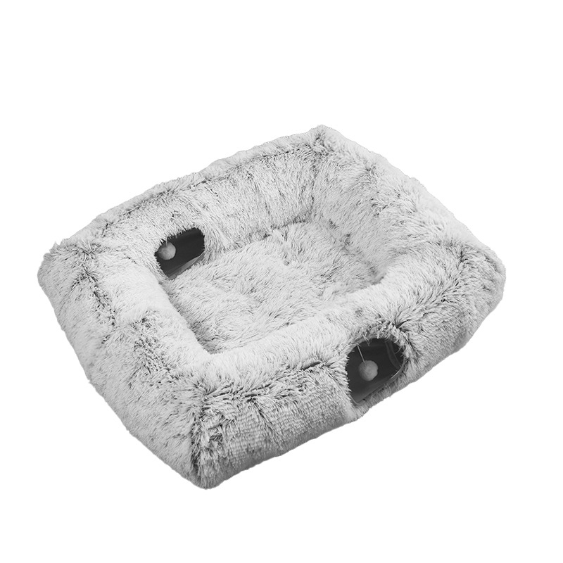 Ristkülikukujuline kassitunnel Amazoni uus kokkupandav kassivoodi poolsuletud sügis- ja talvine soe plüüs-lemmikloomavoodi