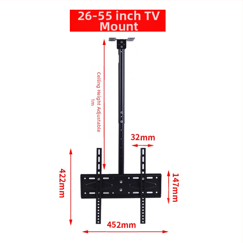 14-70 инчова универсална закачалка за телевизор с екран, въртяща се таванна скоба, височината на която може да се удължи, за показване на рекламна машина