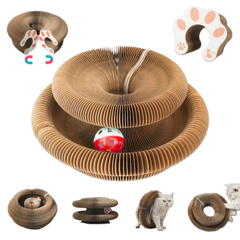CrossBorder Harmonika Macska Kaparódeszka Fészek, Kopásálló és Nem Vedlő Macskajáték, Önkielégítés és Unalom Elleni Oldás, Hullámkarton Karomcsiszoló Deszka, Macska Kellékek