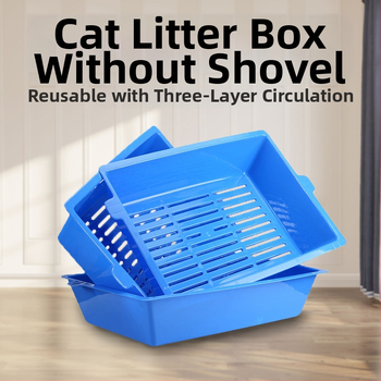 Határokon átnyúló új, lapát nélküli, háromrétegű macskaalom, kényelmes tisztítószer háziállat-kellékekhez, nagy macskaalom lusta embereknek