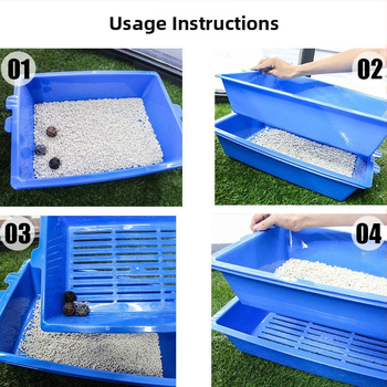 Νέα, διασυνοριακή, τριστρωματική άμμος για γάτες χωρίς φτυάρι, βολικά είδη καθαρισμού για κατοικίδια, μεγάλη άμμος για γάτες για τεμπέληδες