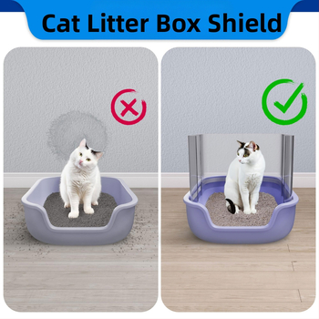 Piiriülene laos paksendatud 4-osaline kassi uriinivastane kassiliiva pritsmekate kassiliiva basseini deflektor kassi prügikasti pritsmekate