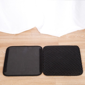 Δημοφιλές χαλάκι άμμου άμμου γάτας Eva διπλής στρώσης για κατοικίδια με οπές κηρήθρας και αντιπυρετικό χαλάκι, πλενόμενο με βέλκρο και διπλής όψης